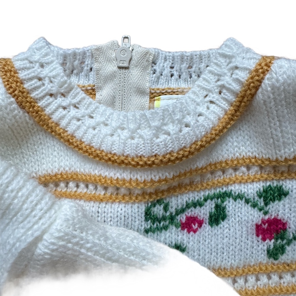 Girls Floral w Ruffle Sweater Back Zip! Sz 12 months! Upscale! - Picture 7 of 8